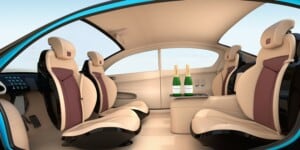 Interior of modern self driving car